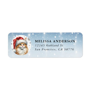 Christmas Turkish Van Cat Return Labels