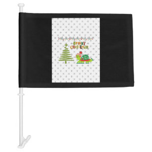 christmas turtle A-Line Dress Car Flag