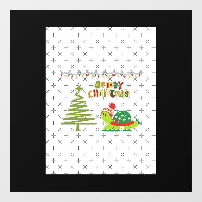 christmas turtle A-Line Dress Floor Decals (Front)