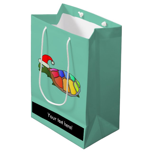 Christmas turtle cartoon medium gift bag (Front Angled)