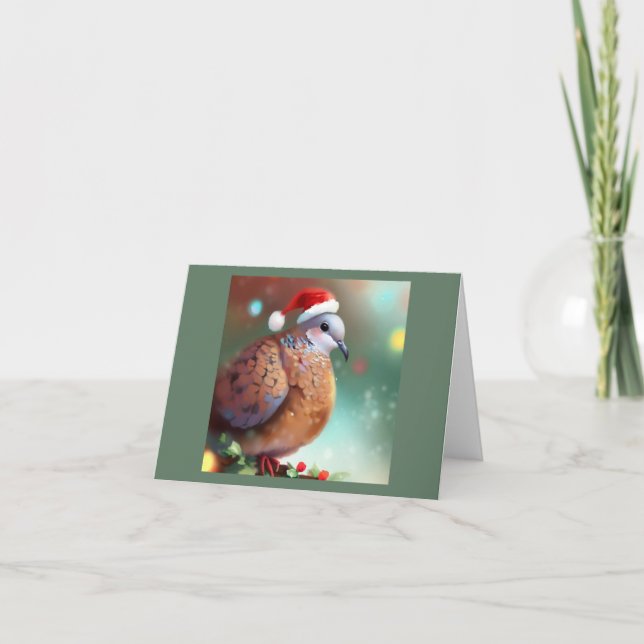 Christmas Turtle Dove 1 Holiday Card (Front)