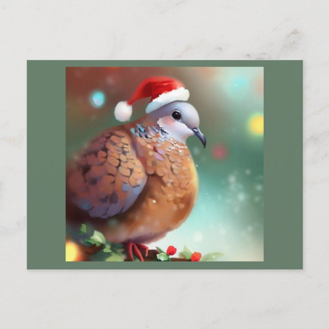 Christmas Turtle Dove 1 Holiday Postcard (Front)