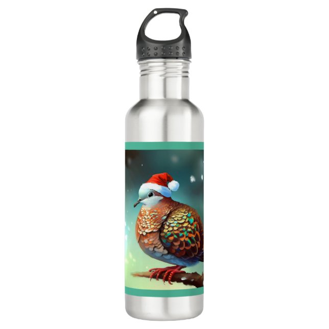 Christmas Turtle Dove 3 Stainless Steel Water Bottle (Front)