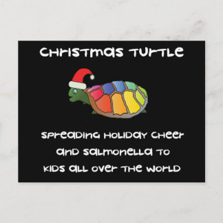 Christmas Turtle Holiday Postcard