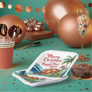Christmas Turtle in Paradise Paper Plates