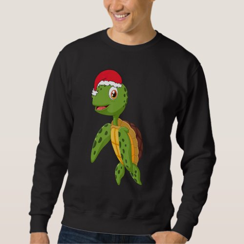 Christmas  Turtle Santa hat Xmas Pajama For Boys K Sweatshirt