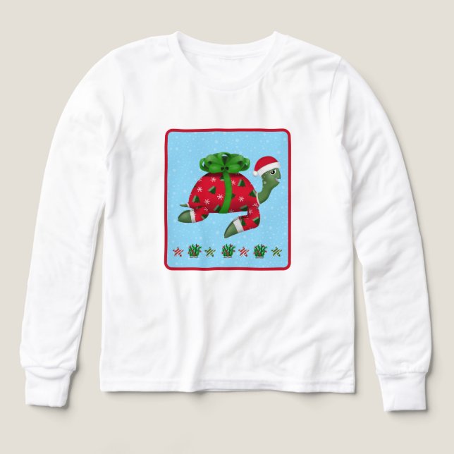 Christmas Turtle  Tri-Blend Shirts (Design Front)