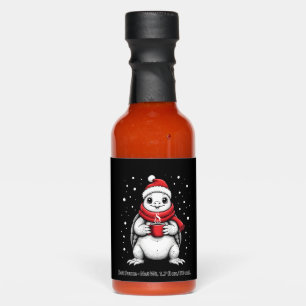 Christmas Turtle with Santa Hat Coffee Lover Funny Hot Sauces