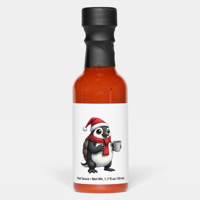 Christmas Turtle with Santa Hat Coffee Lover Funny Hot Sauces (Front)