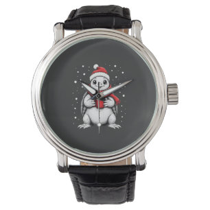 Christmas Turtle with Santa Hat Coffee Lover Funny Watch