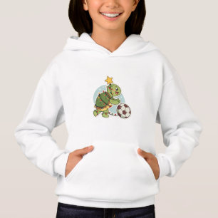 Christmas Turtle with Soccer Ball Hoodie