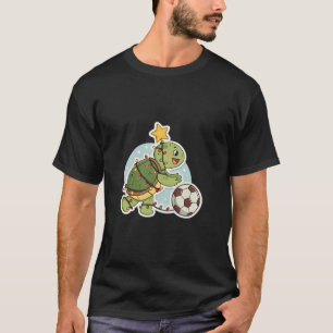 Christmas Turtle with Soccer Ball T-Shirt