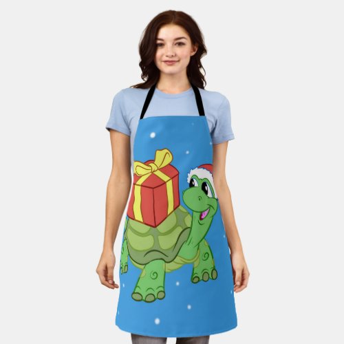 Christmas turtle with the gift apron