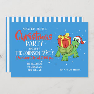 Christmas turtle with the gift invitation