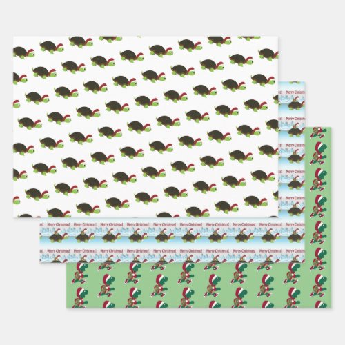 Christmas Turtles Wrapping Paper Sheets