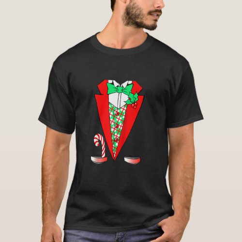 Christmas Tuxedo Candy Cane Family Pajamas Xmas Ho T_Shirt