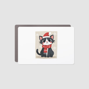 Christmas Tuxedo Cat Santa Scarf Ugly Xmas Women G Car Magnet