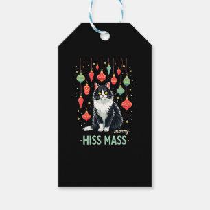 Christmas Tuxedo Cat with Holiday Decorations Merr Gift Tags