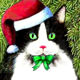 Christmas Cat In A Tree Wrapping Paper Zazzle
