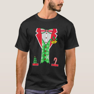 Christmas Tuxedo Costume Funny Xmas Tux Bowtie Men T-Shirt
