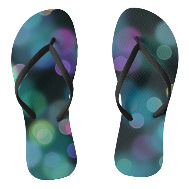 Christmas Twilight Pattern on Midnight Blue Flip Flops (Footbed)