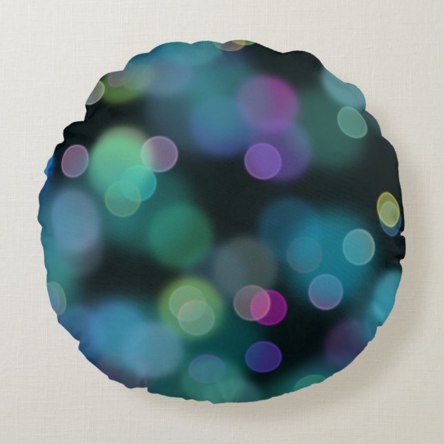 Christmas Twilight Pattern on Midnight Blue Round Pillow (Front)