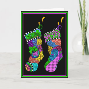 Christmas Twist Stockings Holiday Card