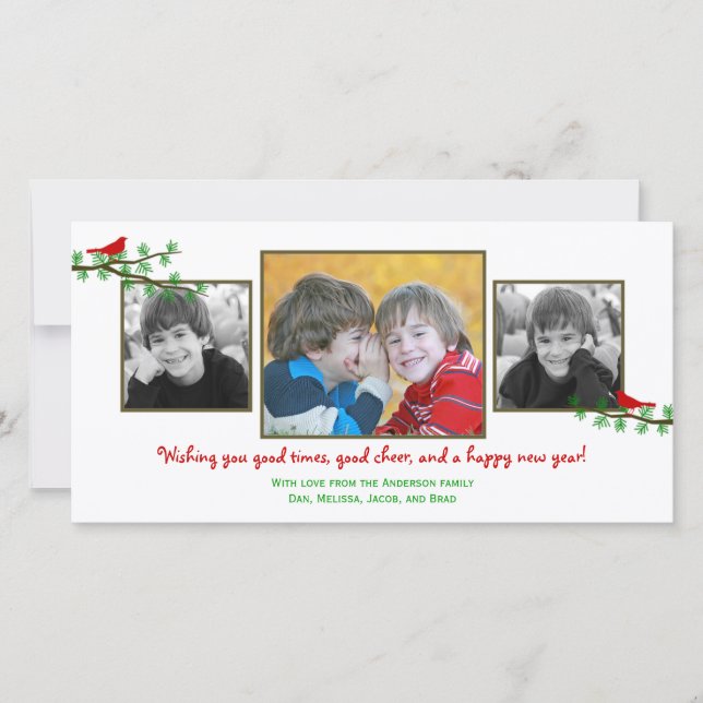 Christmas Twitters Holiday Photo Card (Front)