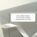Christmas Typewriter | Black and White Label<br><div class="desc">These simple and minimalist,  black and white Christmas holiday return address labels feature your name and return address in black typewriter look text.</div>
