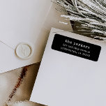 Christmas Typewriter | Black Return Address Label<br><div class="desc">These simple and minimalist,  black and white Christmas holiday return address labels feature your name and return address in white typewriter look text on a dark black background.</div>