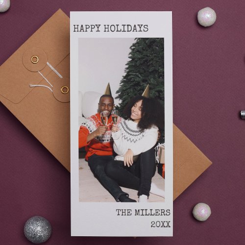 Christmas Typewriter Text Minimalist Photo Holiday Card