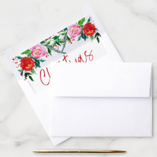 Christmas typography Christmas flowers border Envelope Liner