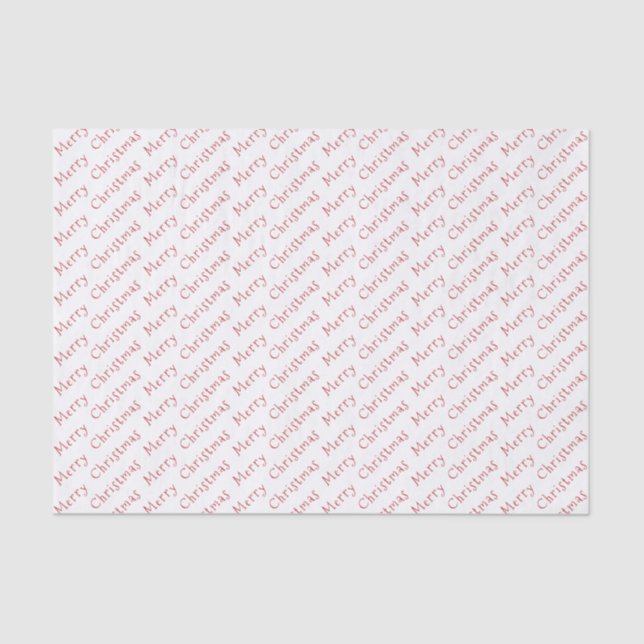Christmas Typography Dark Red on White Tissue Paper (Front)