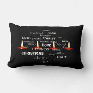 Christmas Typography Lumbar Pillow