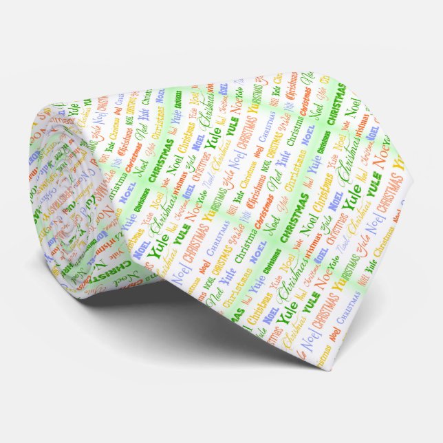 Christmas Typography Neck Tie (Rolled)
