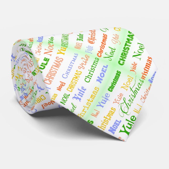 Christmas Typography Neck Tie (Rolled)