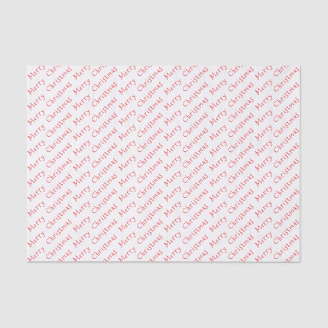 Christmas Typography Red on White Tissue Paper (Front)