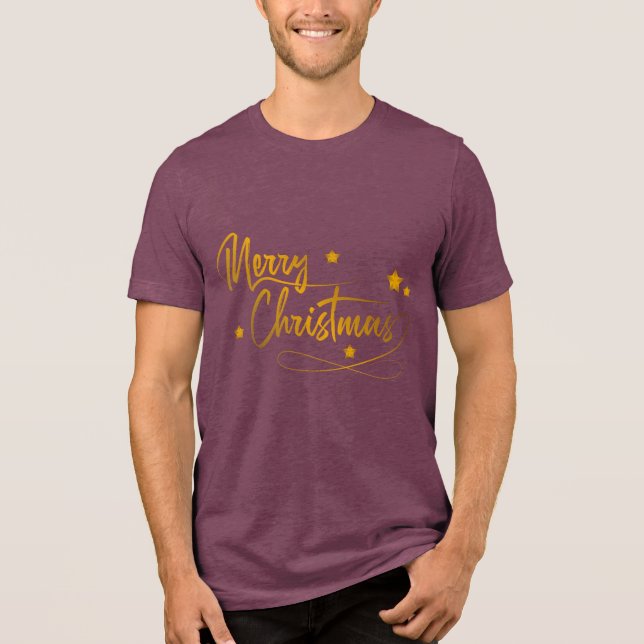 Christmas Typography Sayings Tri-Blend Shirt (Front)