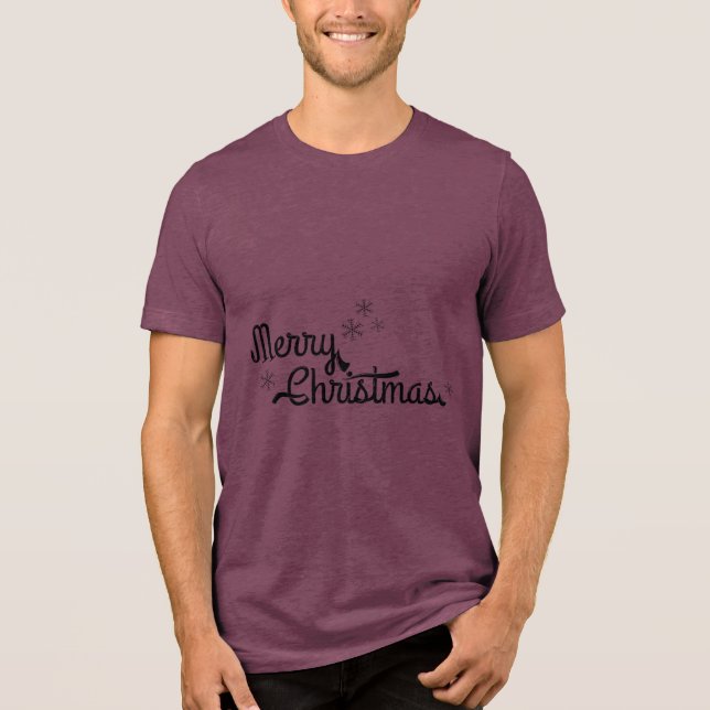 Christmas Typography Sayings Tri-Blend Shirt (Front)