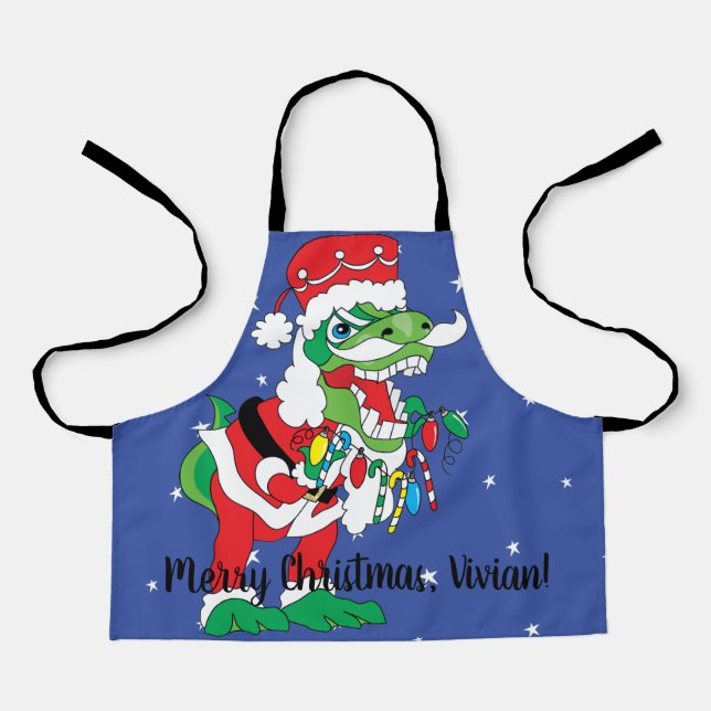 Christmas TySantaSaurus Apron (Front)