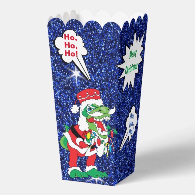 Christmas TySantaSaurus Rex Favor Boxes (Back)
