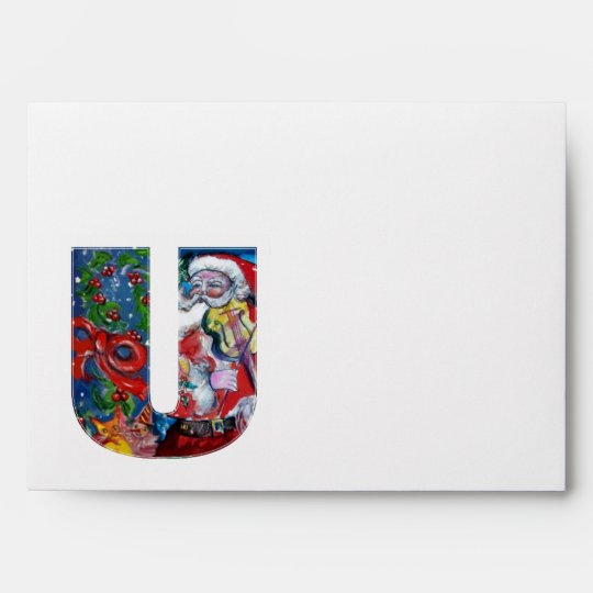 CHRISTMAS U LETTER /SANTA CLAUS WITH VIOLIN ENVELOPE