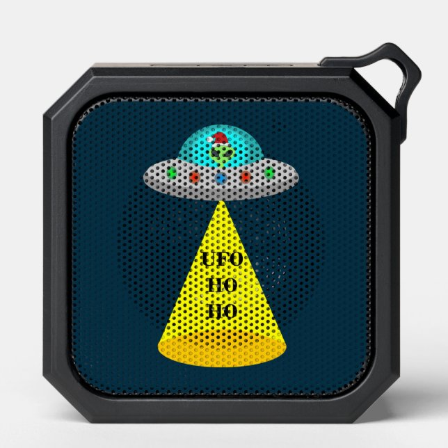 Christmas UFO Ho Ho Alien flying saucer Bluetooth Speaker (Front)