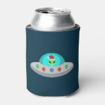 Christmas UFO Ho Ho Alien flying saucer Can Cooler