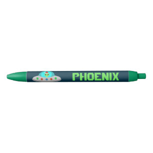 Christmas UFO Ho Ho Alien flying saucer Custom Pen
