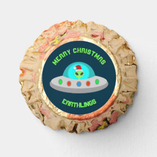 Christmas UFO Ho Ho Alien flying saucer Custom Reese's Peanut Butter Cups