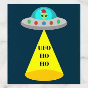 Christmas UFO Ho Ho Alien flying saucer Envelope Liner