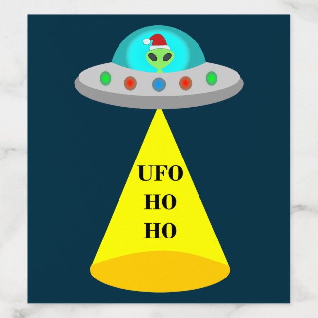 Christmas UFO Ho Ho Alien flying saucer Envelope Liner (Design)