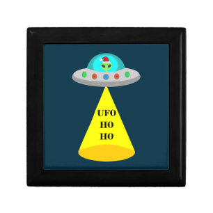 Christmas UFO Ho Ho Alien flying saucer Gift Box