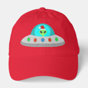 Christmas UFO Ho Ho Alien flying saucer Hat